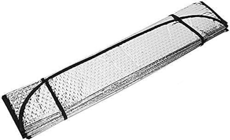 Universeller 140 x 70 cm großer, faltbarer Sonnenschutz für die Autofront mit 2 Saugnäpfen und 2 Gurten.
