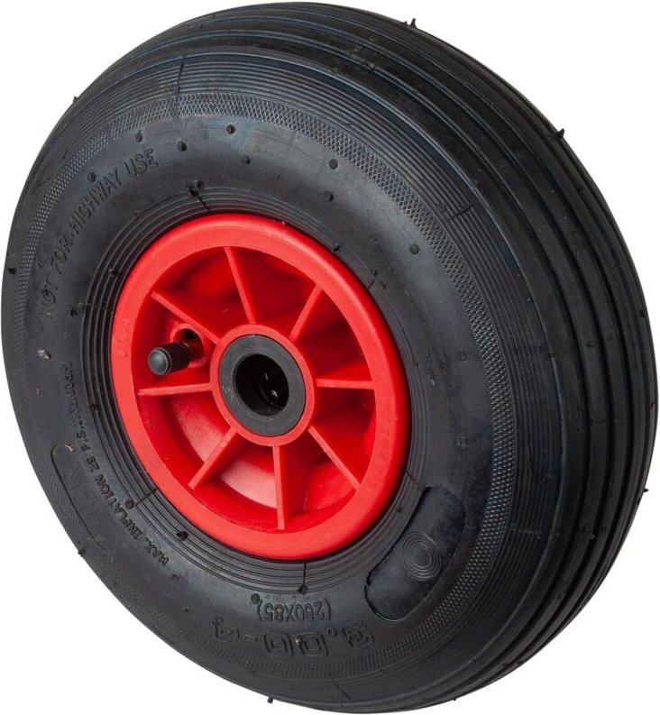 Bs Rollen - bs Luftrad D15, Rad-Ø 260 mm, Radbreite 85 mm, Tragkr. 170 kg, Rollenlager, Lauffl. Gummi schwarz, Rillenpro...