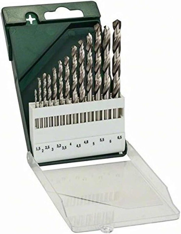 Bosch Accessories 2609255061 HSS Metall-Spiralbohrer-Set 13teilig geschliffen DIN 338 Zylinderscha