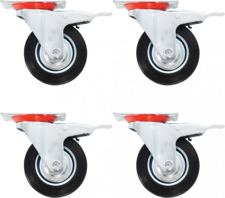 24 Stk. Lenkrollen 100 mm Vidaxl