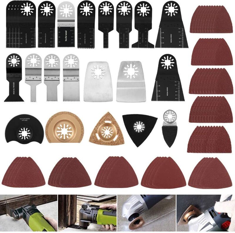 Multitool-Sägeblätter-Zubehörset, 100 Stück oszillierende Multimaster-Sägeblätter, kompatibel mit den Marken Fein, Multi...