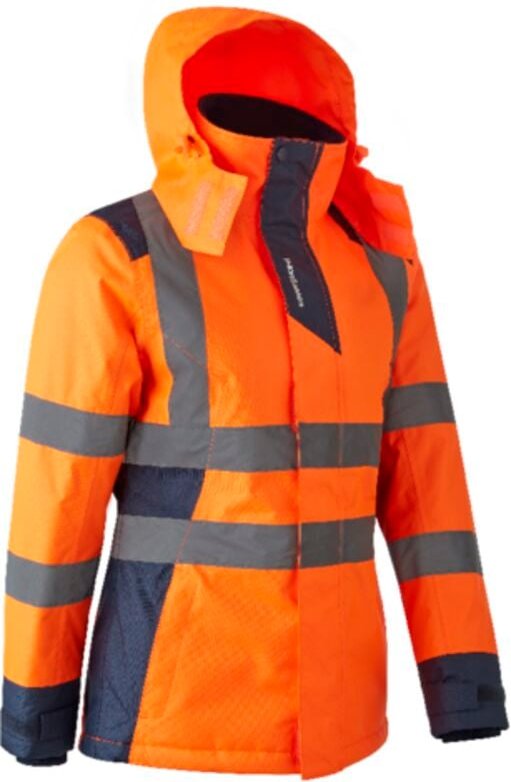 Hochsichtbarer Arbeitsparka für Damen HORA – Orange HV/Marine 2XL