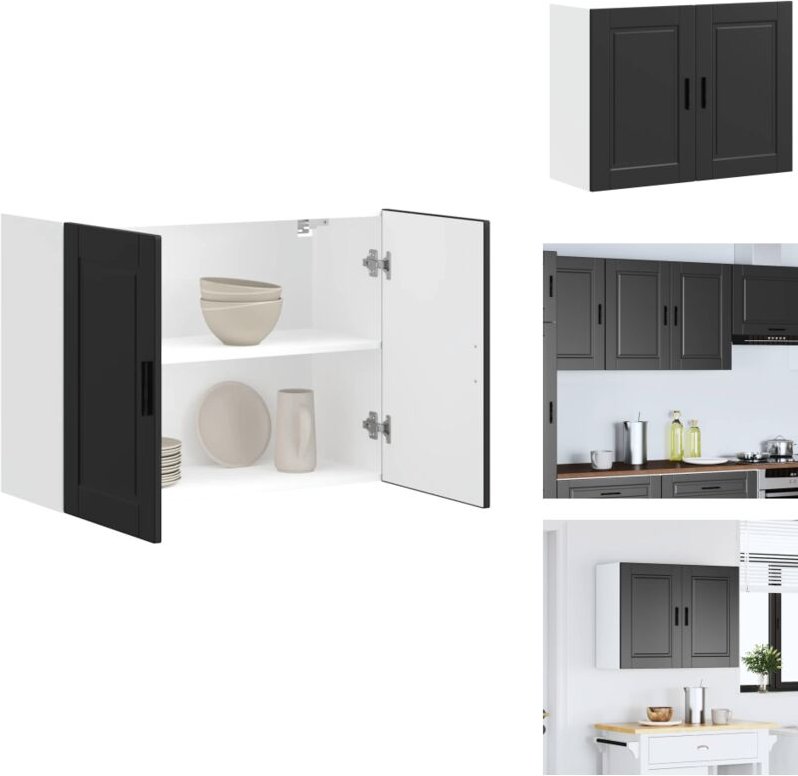 Küchen-Hängeschrank Porto Schwarz Holzwerkstoff - Küchen-Wandschrank - Küchen-Wandschränke - Wandschrank Küche - Küchens...