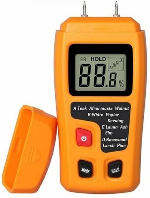 Tragbarer Holzfeuchtigkeitstester, LCD-Feuchtigkeitsmessgerät, Holzfeuchtigkeitsdetektor zur Messung der Feuchtigkeit vo...