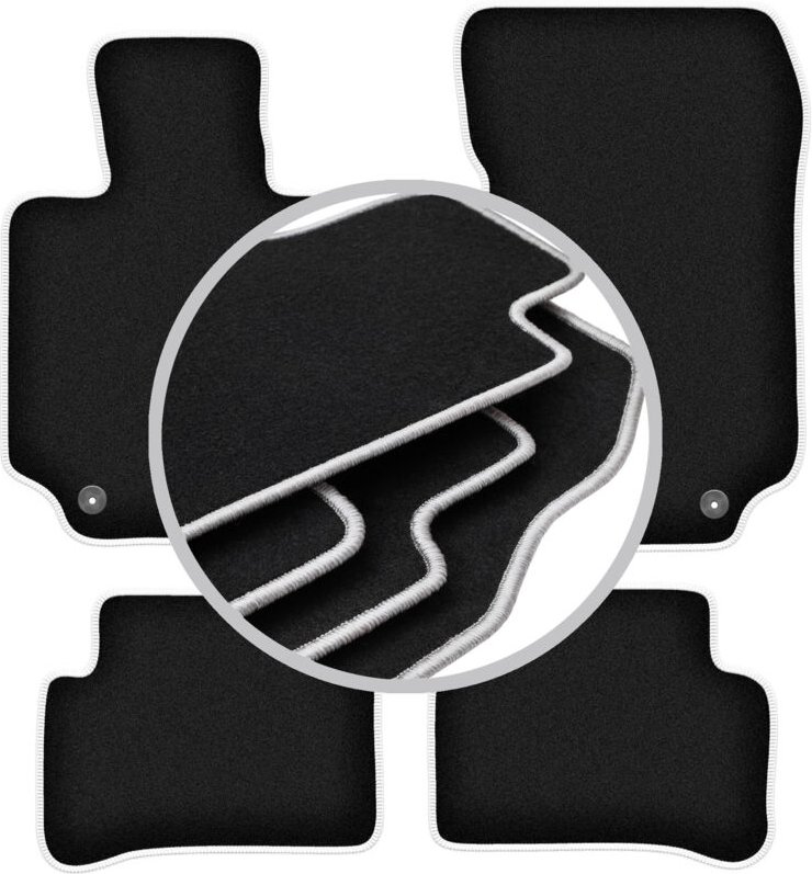 CARLUX-SILVER Autofußmatten für: Mercedes E W212 Limousine, Kombi, Coupé (2009-2016)