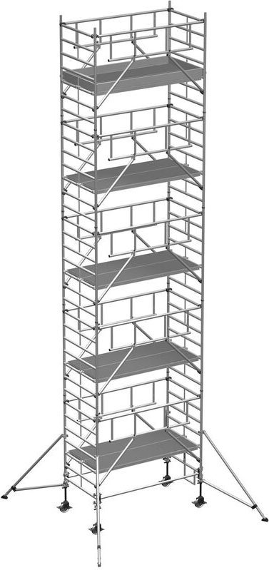 Zarges Fahrgerüst MultiTower S-PLUS 2T mit Auslegern, doppelte Plattformbreite 1,80m Plattformlänge 11,20m AH