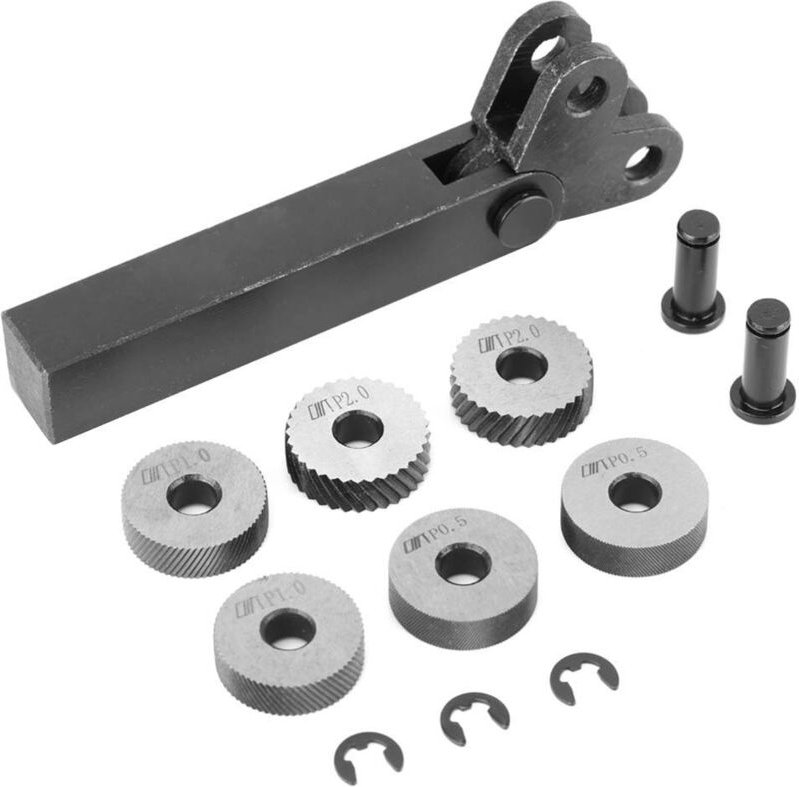 Jeffergarden Effizientes 7pcs Anti-Rutsch-Stahl-Drehwerkzeug-Zubehör, Anti-Rust-Knurling-Werkzeug, 0,5/1/2mm zum Ersetze...