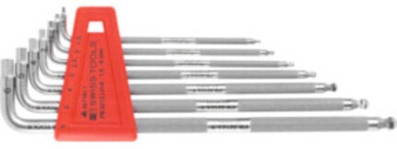 Pb Swiss Tools - Sechskant-Winkelschraubendreher-Satz, lang, verchromt, 7-teilig