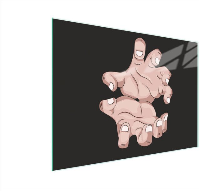 Glasschneidebrett 40x30 Hände