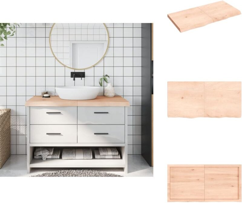 Thumbnail - Waschtischplatte 120x60x(2-6) cm Massivholz Unbehandelt - Massiver Eichentisch - Eiche Arbeitsfläche - Badrenovierung - ...