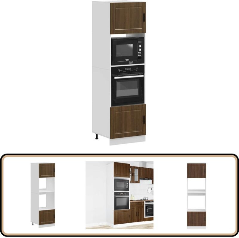 Herdumbauschränke 2 Stk. Porto Braun Eichen-Optik Holzwerkstoff - Vidaxl