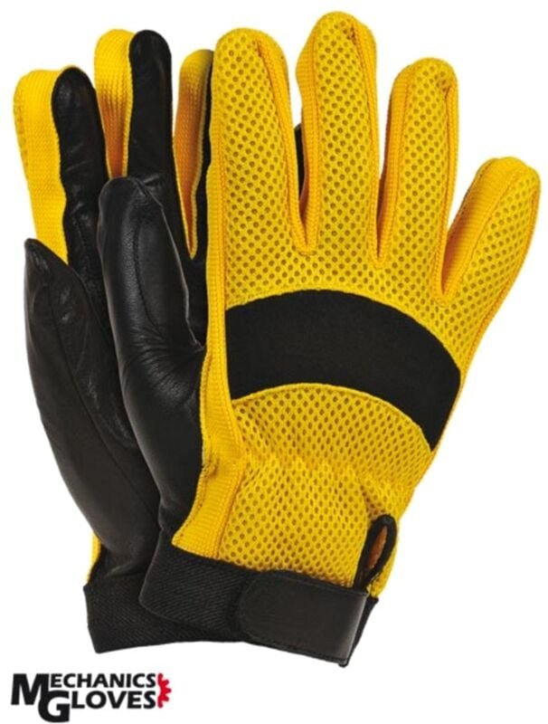 Luftige Arbeitshandschuhe mit Leder, Gr. 10