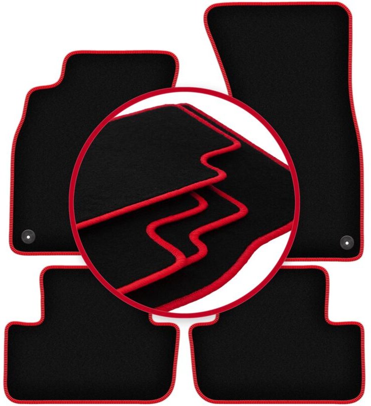 CARLUX-RED Autofußmatten für: Audi A4 B8 Limousine, Kombi, Avant, Allroad (2007-2015)