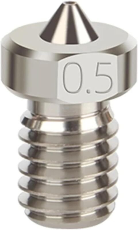 5 Stück 3D-Drucker, Hochgeschwindigkeits-TC4-Legierung, Extreme Hotend-Düse, 0,5 mm, für Ender3 CR10 3D-Drucker