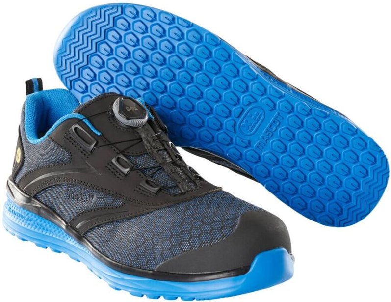 Sicherheitshalbschuh S1P mit boa® Sicherheitshalbschuh S1P Sicherheitsschuhe Gr. 1037, schwarz/kornblau - Mascot