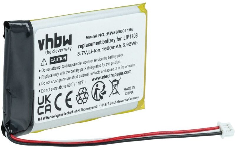 Vhbw - Akku kompatibel mit Sony Playstation 5 DualSense, DualSense CFI-ZCT1W Controller (1600mAh, 3,7V, Li-Polymer)