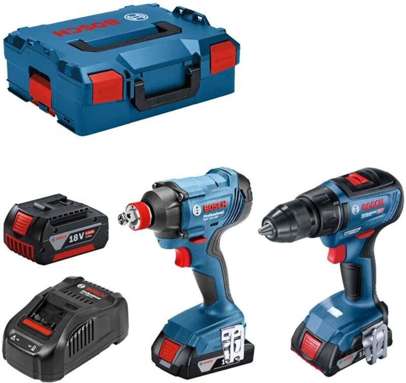 Bosch Werkzeug - 18V Akku Bohr- und Schlagschrauber-Set, 3x 5,0 Ah Li-Ion Akku, Ladegerät 06019G5227