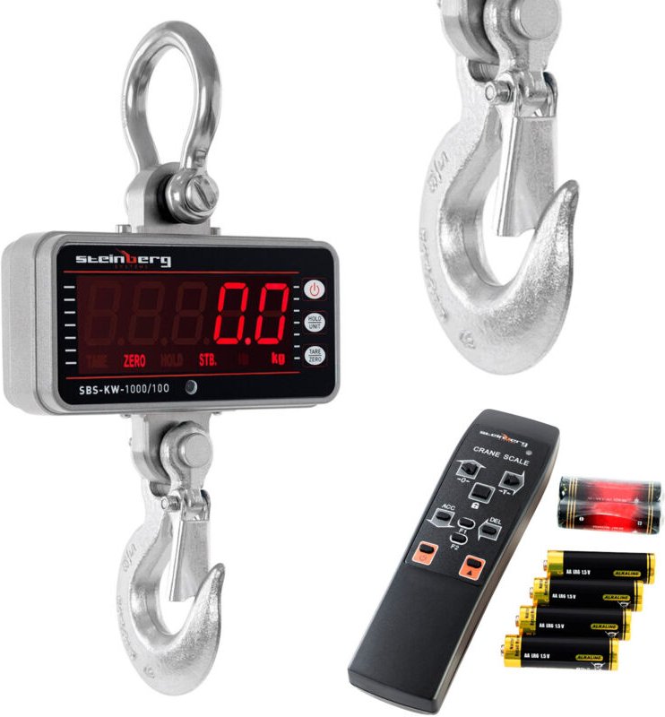 Hängende Hakenwaage mit Fernbedienung bis 1000 kg / 0,5 kg LED