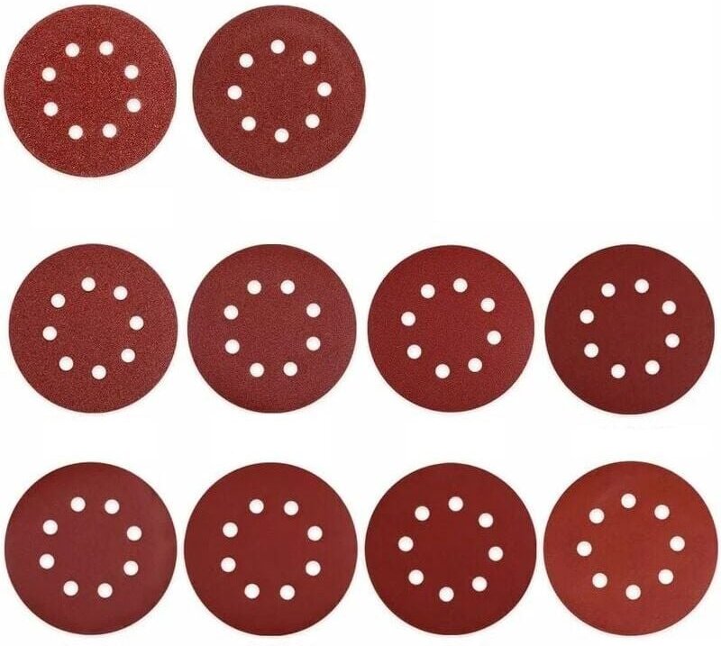 100 Stück, 125 mm, Schleifpapierscheiben, Schleifscheiben, Körnung 40/60/80/120/180/240/320/400/600/800, ideal zum Schle...