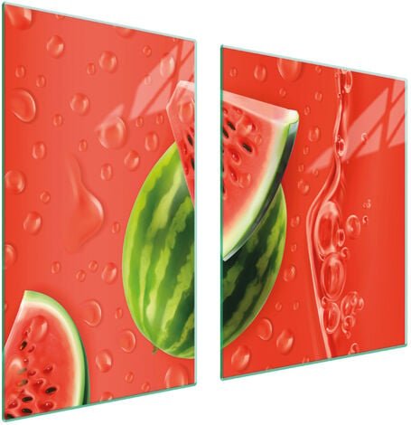 Glasplatte und Schneidebrett 100x52 Wassermelone