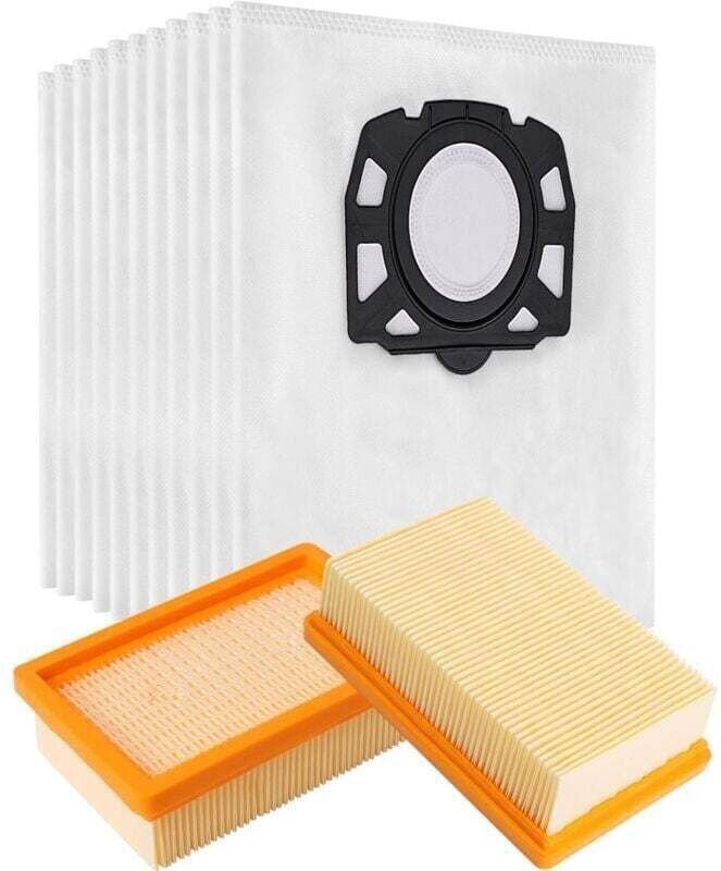 Ulisem Kit mit 10 Beuteln + 2 Filtern für Staubsauger Karcher WD4 WD5 MV4
