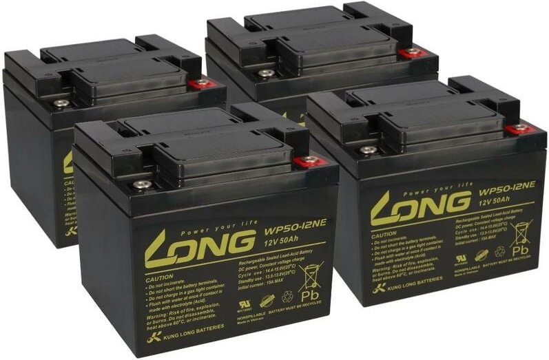 Akku Batterie Roller Elektromobil E-Scooter e Rex 1500 4x 12V 50Ah 48V agm Blei Bleigel wie 55Ah 60Ah 66Ah kompatibel