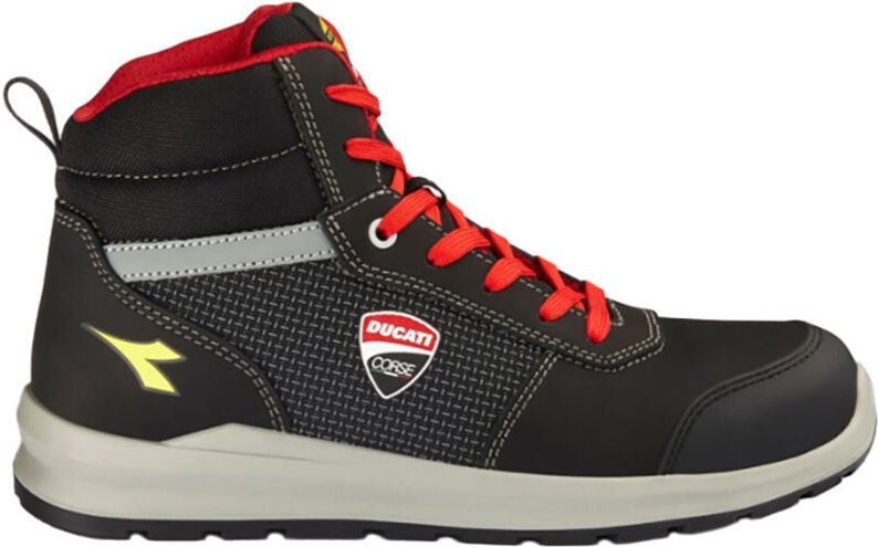 Sicherheits-Hochschuh Diadora Speedy Race Mid S3S - T.42 - Schwarz/Fungus Diadora 701.181704-C2541 T.42