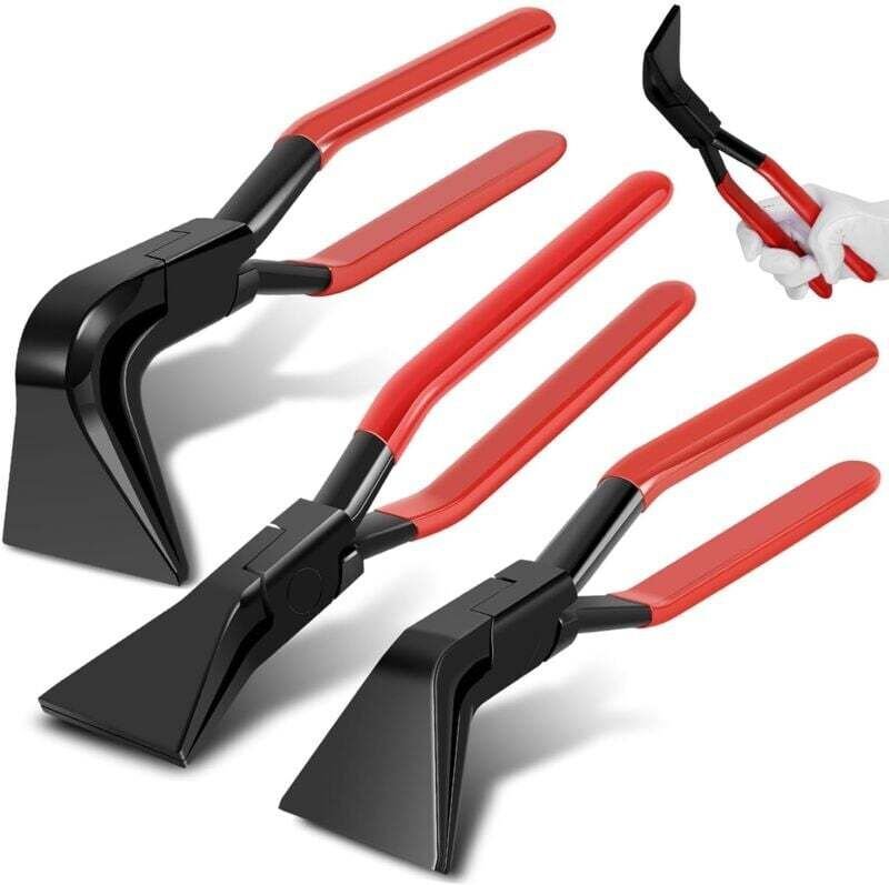 CHOYCLIT 3er-Set Blechzangen zum Zusammenklappen - Kohlenstoffstahl - Gerade - Abgewinkelt 0° - 45° und 90° - Für Dachde...