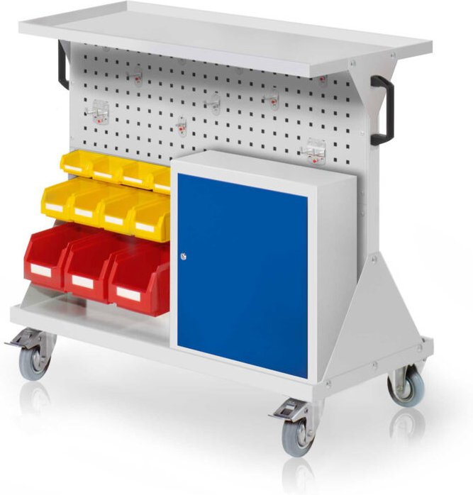 Kappes RasterMobil® Größe 2 - 1000x930x500mm - 2x Lochplatten 2xSchlitzplatten - 1x Einhängeschrank - Auflageboden aus S...