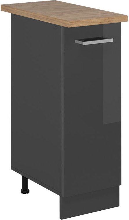 Apothekerschrank R-Line, Anthrazit Hochglanz, 30 cm , AP Eiche, Vicco