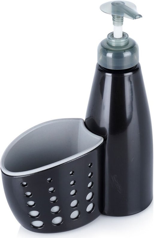 Küche Geschirrspülmittel Spender Schwamm Container Topfreiniger Schwarz für Waschbecken