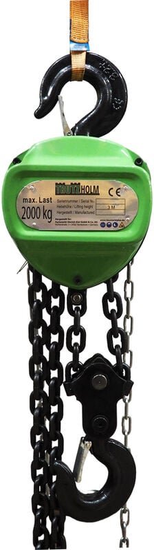 Baumarktplus - Kettenzug triangel 2t Traglast - 3m Hubhöhe Doppelbremse hsc Flaschenzug Hebezug Hebetechnik
