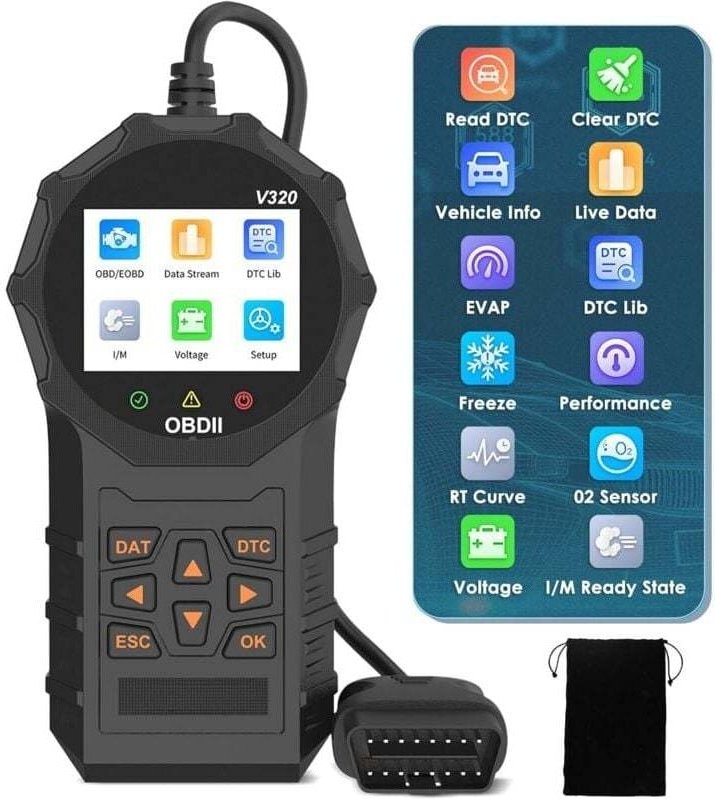 OBD2-Autodiagnose, OBDII-Französische Diagnose, OBD2-Autodiagnose, Motorfehlercode-Lesegerät, Lesen und Löschen des Moto...