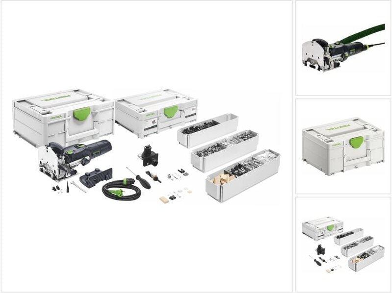 Festool DF 500 Q-Plus Dübelfräse 420 W 4 - 10 mm + Systainer ( 576413 ) + KV-SYS D8 DOMINO Verbinder Sortiment ( 576797 ...