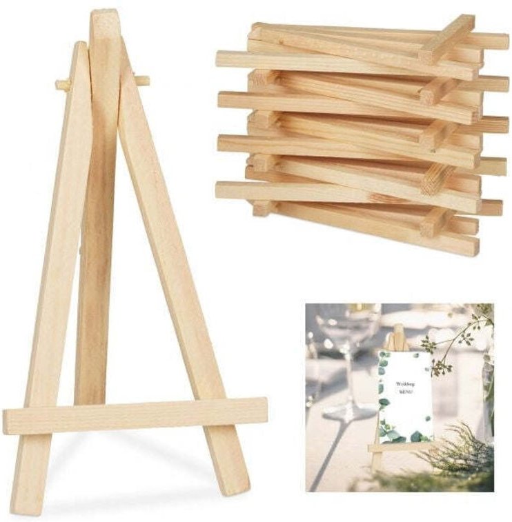 Mini wooden easels set of 10