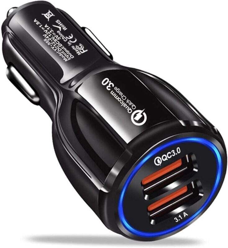 Thumbnail - USB-Autoadapter, 2-Port usb 3.0 Auto-Zigarettenanzünder-Telefonladegerät 30 w 5 a Schnellladung Kompatibel mit iPhone Sa...