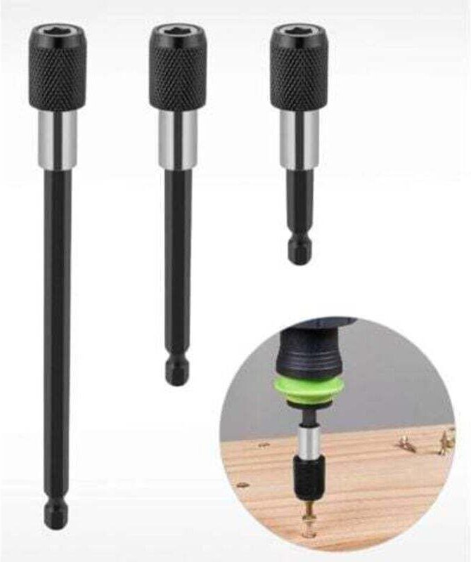 3-teiliger Schnellwechsel-Bithalter, magnetische Bohrerverlängerung, 1/4 Zoll Schlüsselring, Bohrkopfadapter, Sechskants...
