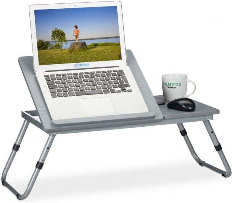 Betttablett holz grau