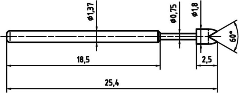 Thumbnail - Hartmann 1015-G-0.7N-AU-1.8 Präzisionsprüfstift - PTR