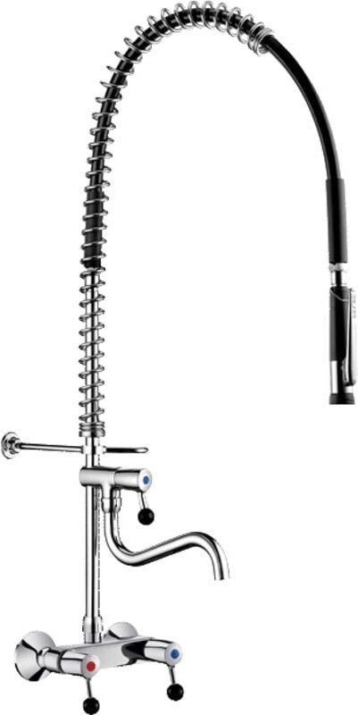 Delabie Geschirrspülbr. schw m.Wandmischer +Handbr.433010+Auslaufvent