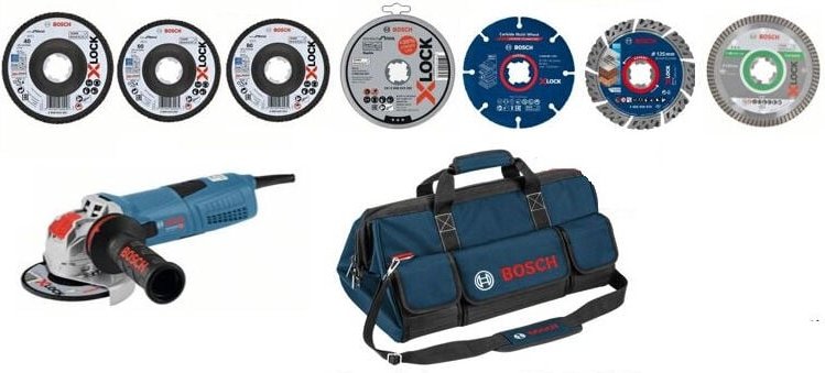 Set 7 XLock-Scheiben 125mm + 1 Schleifer + 1 Tasche BOSCH - 615997610
