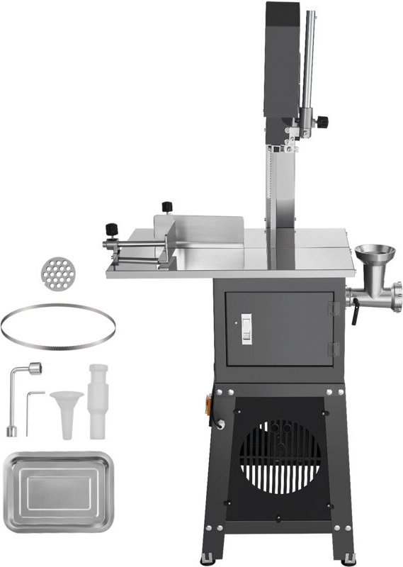 Mophorn - 850W Commercial Electric Meat Bandsaw - Stainless Steel, High-Capacity Bone Cutter for Various Meats