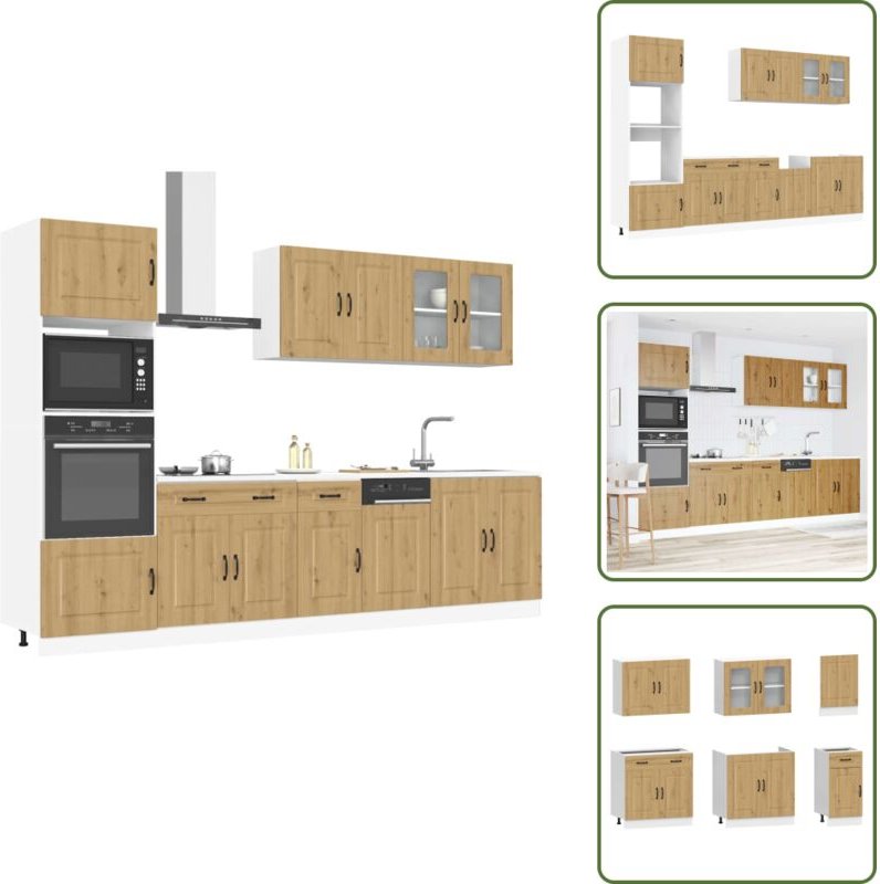 The Living Store - vidaXL 7-tlg. Küchenschrank-Set Kalmar Artisan-Eiche Holzwerkstoff