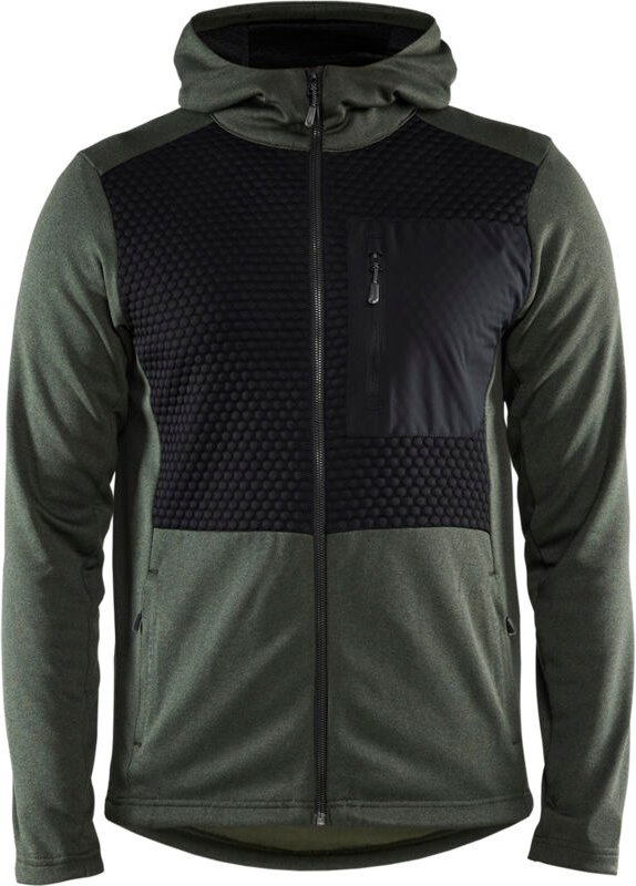 Arbeitskapuzenpullover mit Reißverschluss 3540 - Herbstgrün/Schwarz M