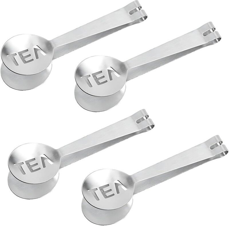Lntyq Teebeutelpresse aus Edelstahl, Teebeutel-Clip-Sieb, Teebeutel-Clip mit langem Griff, Teebeutelsieb, Teebeutelpress...