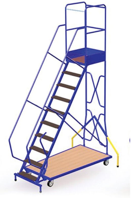 Matisère - Mobile Stehleiter de 11 Stufen. Maximale Arbeitshöhe4.43m - ESRB11D1N
