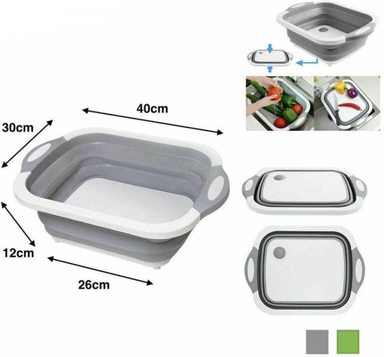 Trade Shop Traesio - Trade Shop - mehrzweck-kunststoff-faltschneidebrett tablett korb für küche -