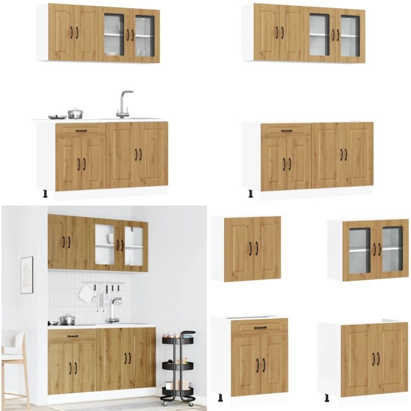 Thumbnail - vidaXL 4-tlg. Küchenschrank-Set Kalmar Artisan-Eiche Holzwerkstoff