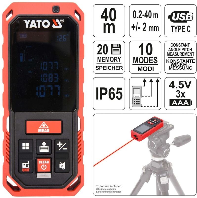 Yato - 40M laser-entfernungsmesser YT-73126