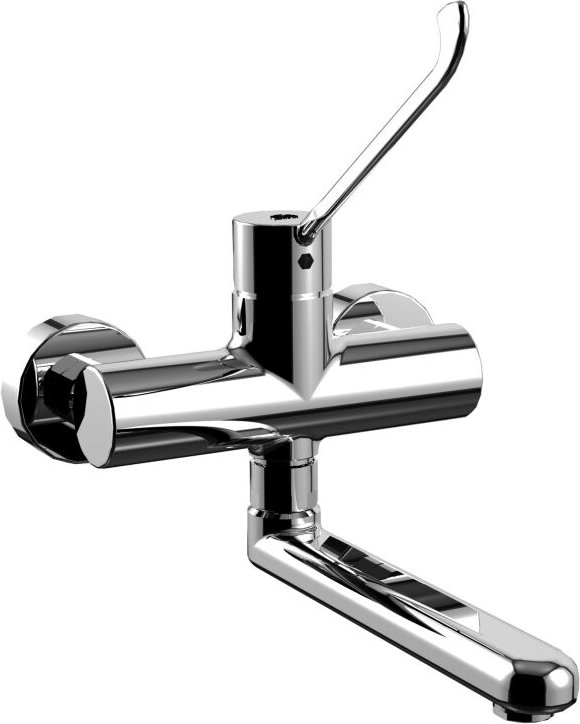 Paffoni - Spültisch-Wandbatterie mit klinischem Hebel Candy Serie CA302CR Verchromt - Messing